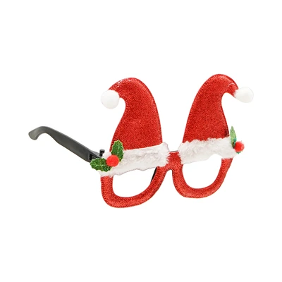 Gambar Noelle Kacamata Natal Christmas Santa Hat - Merah