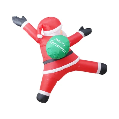 Gambar Noelle Boneka Angin Inflatable Natal Christmas Santa Climbing - Merah