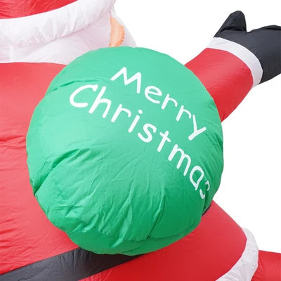 Gambar Noelle Boneka Angin Inflatable Natal Christmas Santa Climbing - Merah