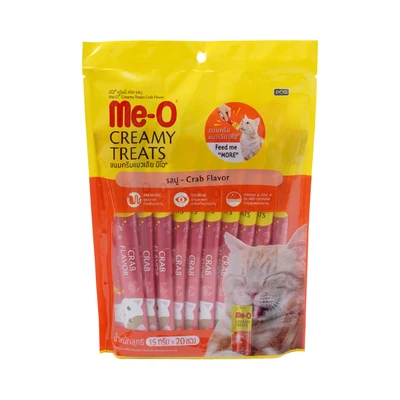 Gambar Me-O Camilan Kucing Creamy Crab 15 gr x 20 pcs