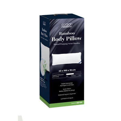 Gambar Cotton Couture Bantal Panjang Serat Bambu Anti Bacterial 43x100 cm - Putih