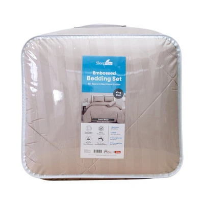 Gambar Sleeplite 180x200 cm Set 6 Pcs Seprai King Microfiber Emboss - Krem