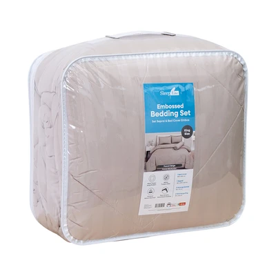 Gambar Sleeplite 180x200 cm Set 6 Pcs Seprai King Microfiber Emboss - Krem