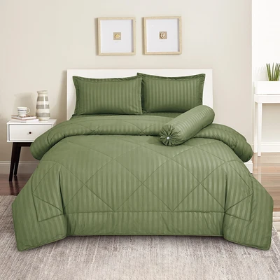Gambar Sleeplite 160x200 cm Set 6 Seprai Queen Microfiber Emboss - Hijau Matcha Latte