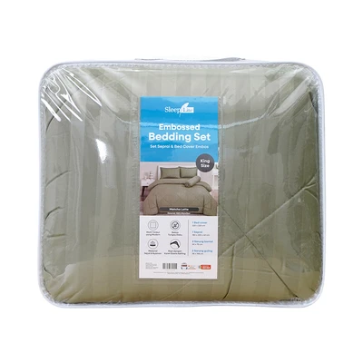 Gambar Sleeplite 180x200 cm Set 6 Pcs Seprai King Microfiber Emboss - Hijau Matcha Latte