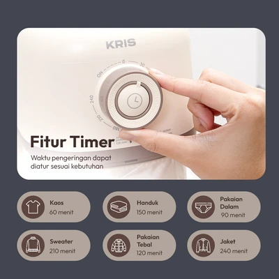 Gambar Kris Pengering Pakaian Elektrik 600 Watt - Krem Beige