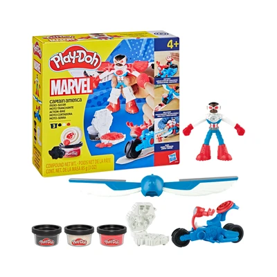 Gambar Play Doh Set Marvel Captain America Moto Slicer - Mix