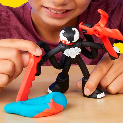 Gambar Play Doh Set Marvel Spiderman Launch & Slice Battle - Mix