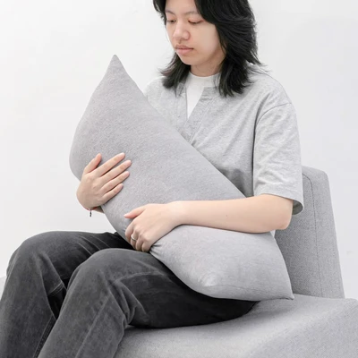 Gambar Forhom Bantal Sofa Microfiber Cooling Triangle 35x65 cm - Abu-Abu