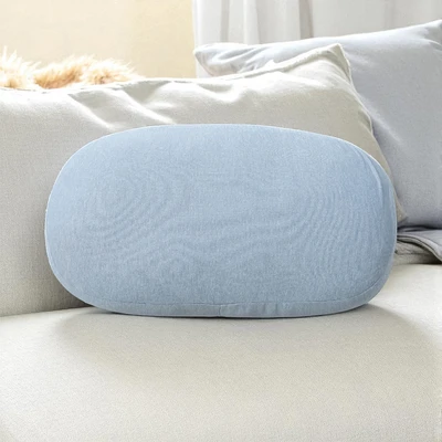 Gambar Forhom Mochi Bantal Sofa Microfiber Cooling Oval 27x55 cm - Biru