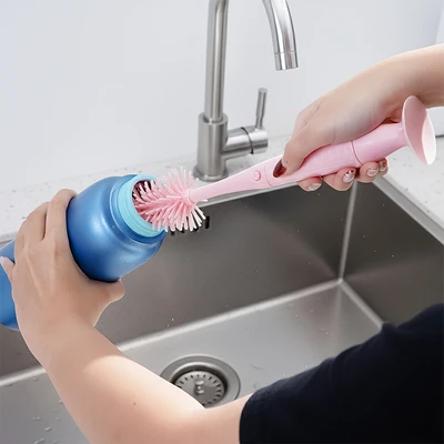 Gambar Proclean Sikat Botol Silikon Dengan Suction Base - Pink