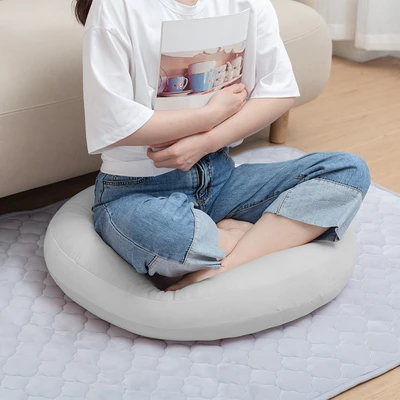 Gambar Forhom Mochi Bantal Sofa Microfiber Mallow Round 60x60 cm - Abu-Abu