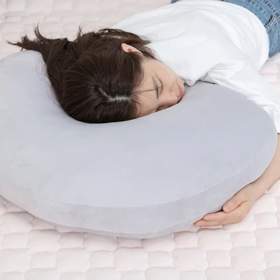 Gambar Forhom Mochi Bantal Sofa Microfiber Mallow Round 60x60 cm - Abu-Abu