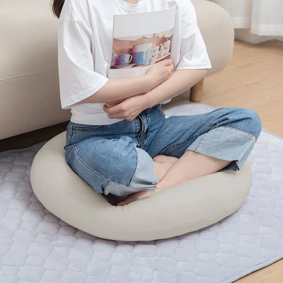 Gambar Forhom Mochi Bantal Sofa Microfiber Mallow Round 60x60 cm - Krem Beige