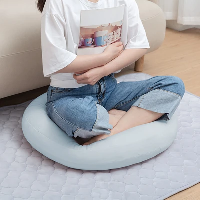 Gambar Forhom Mochi Bantal Sofa Microfiber Mallow Round 60x60 cm - Biru