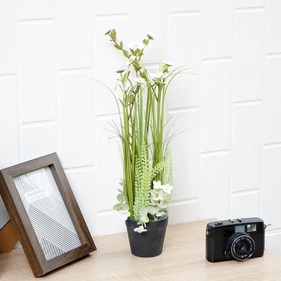 Gambar Informa Bunga Artifisial Chrysanthemum Dengan Pot 25x25x45 cm - Putih