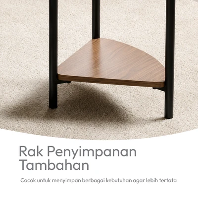 Gambar Informa Mila Set Kursi Dan Meja Tamu Round - Cokelat Walnut
