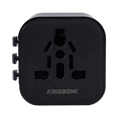 Gambar Krisbow Adaptor Travel Universal Lightweight - Hitam