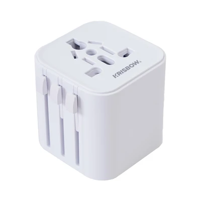 Gambar Krisbow Adaptor Travel Universal Lightweight - Putih