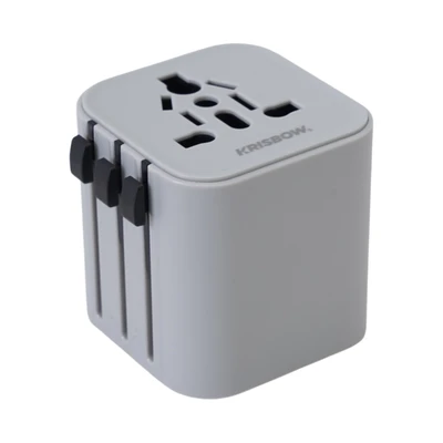 Gambar Krisbow Adaptor Travel Universal Lightweight - Abu-Abu
