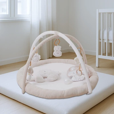 Gambar Kindla Baby Playmat Dengan Mainan Gantung - Krem Beige