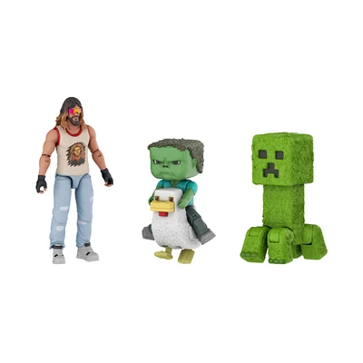 Gambar Minecraft Set 4 Pcs Minifigure Woodland Mansion Throwdown - Mix