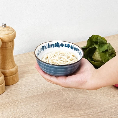 Gambar Appetite Hitomi Mangkuk Saji Porcelain Set 4 pcs - Putih/Biru