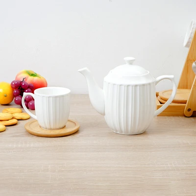 Gambar Appetite Moly Teko & Cangkir Teh Porcelain Dengan Saucer Set 5 Pcs - Putih