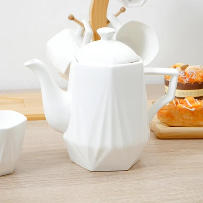Gambar Appetite Mia Teko & Cangkir Teh Porcelain Dengan Rak Set 5 Pcs - Putih
