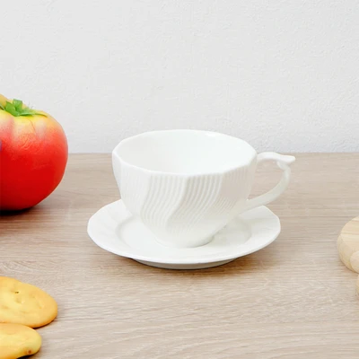 Gambar Appetite Macie Mug Porcelain Dengan Saucer 180 ml Set 4 pcs - Putih