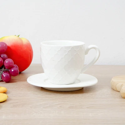 Gambar Appetite Marie Mug Porcelain Dengan Saucer 200 ml Set 4 pcs - Putih