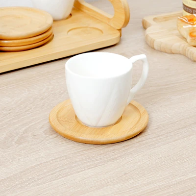 Gambar Appetite Melanie Mug Porcelain Dengan Saucer & Nampan 200 ml Set 4 pcs - Putih