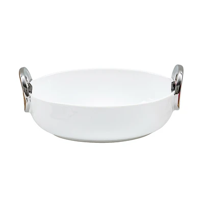 Gambar Appetite Lennox Mangkuk Saji Porcelain Oval 26 cm - Putih/Silver