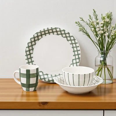 Gambar Appetite Fern Perlengkapan Makan Porcelain Set 4 pcs - Hijau