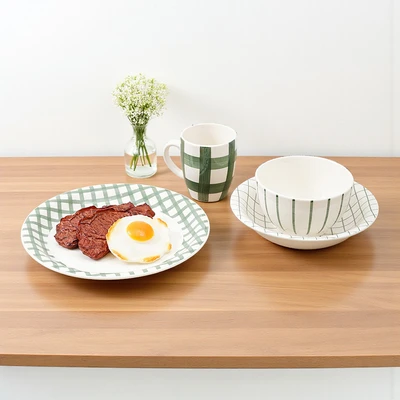 Gambar Appetite Fern Perlengkapan Makan Porcelain Set 4 pcs - Hijau