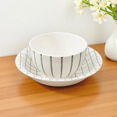 Gambar Appetite Fern Perlengkapan Makan Porcelain Set 4 pcs - Hijau