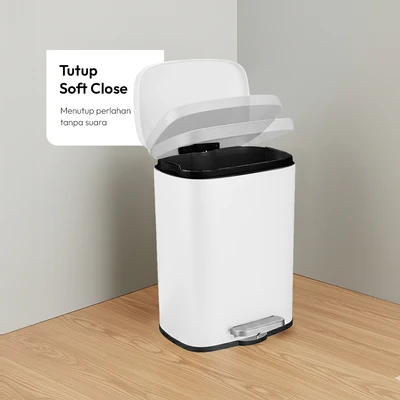 Gambar Informa Milan Tempat Sampah Pedal Stainless Steel & Plastik 5 Liter - Putih