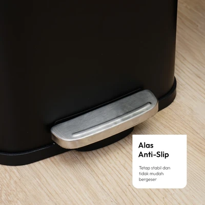 Gambar Informa Milan Tempat Sampah Pedal Stainless Steel & Plastik 12 Liter - Hitam