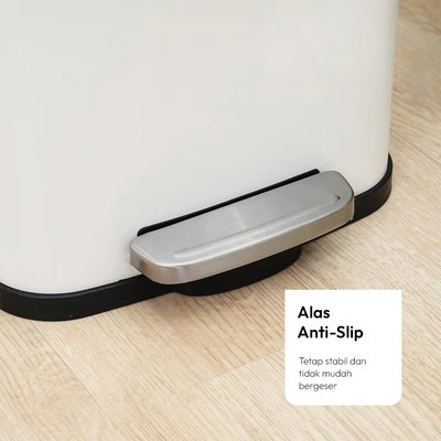 Gambar Informa Milan Tempat Sampah Pedal Stainless Steel & Plastik 12 Liter - Putih