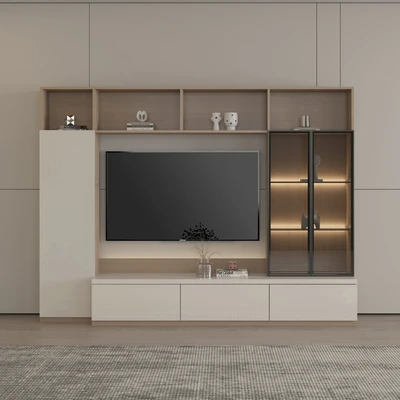 Gambar Informa Chloe Set Lemari TV Entertainment Center - Cokelat Khaki