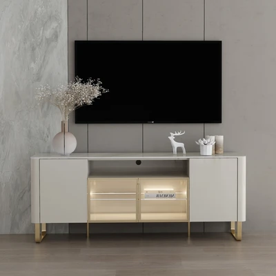 Gambar Informa Chloe Rak TV High - Cokelat Khaki