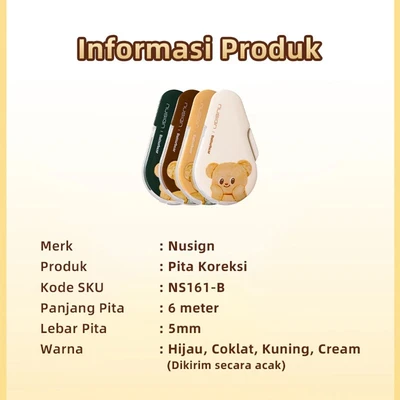 Gambar Deli Correction Tape Butterbear Random