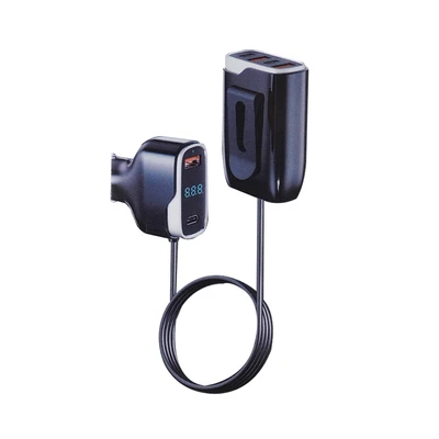 Gambar Otto Klasse Charger Mobil Ekstensi 117 watt 3 USB A & 3 Type C - Hitam