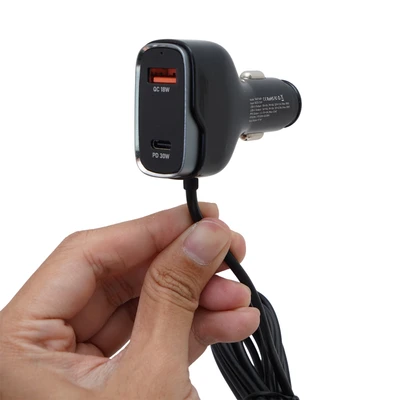 Gambar Otto Klasse Charger Mobil Ekstensi 117 watt 3 USB A & 3 Type C - Hitam
