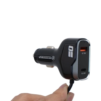 Gambar Otto Klasse Charger Mobil Ekstensi 117 watt 3 USB A & 3 Type C - Hitam