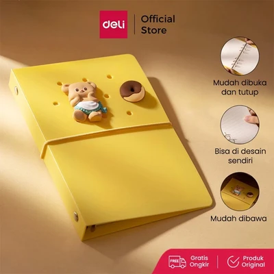 Gambar Deli Notebook A6 Hard Cover Loose Leaf Butterbear - Mix