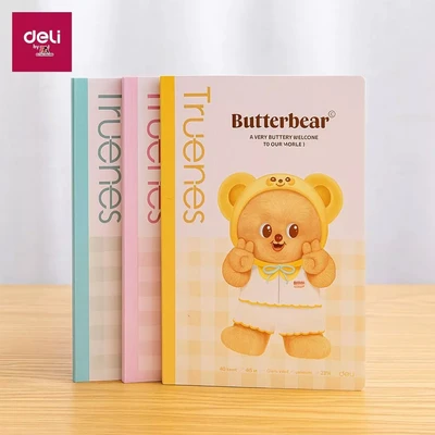 Gambar Deli Notebook A5 Soft Cover Butterbear Random