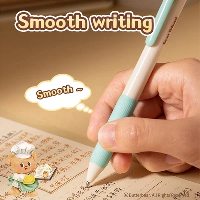 Gambar Deli Pulpen Gel Hitam 0.5 Mm Butterbear V3 Random