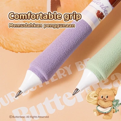 Gambar Deli Pulpen Gel Hitam 0.5 Mm Butterbear V3 Random
