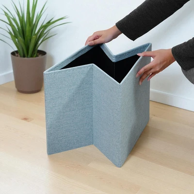 Gambar Stora Luvo Bangku Ottoman Lipat 38x38 cm - Hijau Teal
